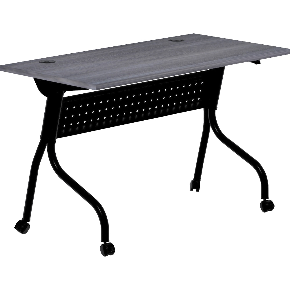 Lorell 48inW Flip-Top Training Table, Charcoal/Black MPN:59489