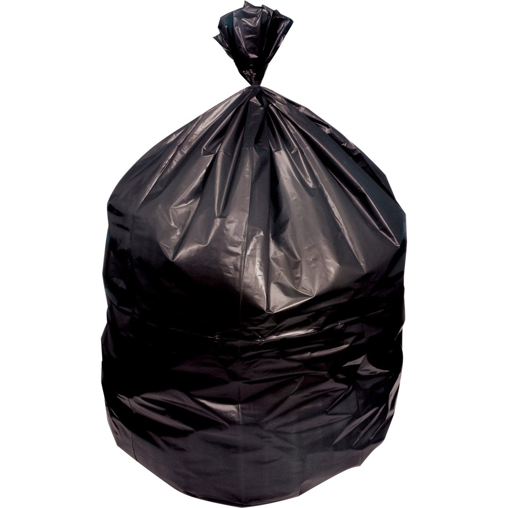 Genuine Joe Strong Economical Trash Bags - 56 gal Capacity - 43inx 48in x 0.87 mil (22 Micron) Thickness - Black - Resin - Waste Disposal - 150 / Carton MPN:02860
