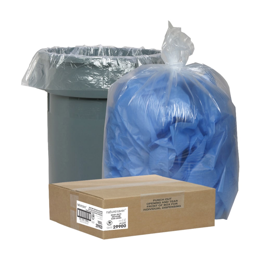 Nature Saver Trash Bags, 1.25 mil, 133 Gallon, 30% Recycled, Box Of 100 MPN:29900