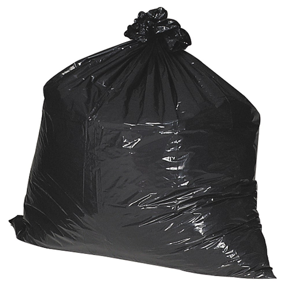 Nature Saver 75% Recycled Heavy-Duty Trash Liners, 1.65 mil, 55-60 Gallons, 38in x 58in, Black, Box Of 100 MPN:00994