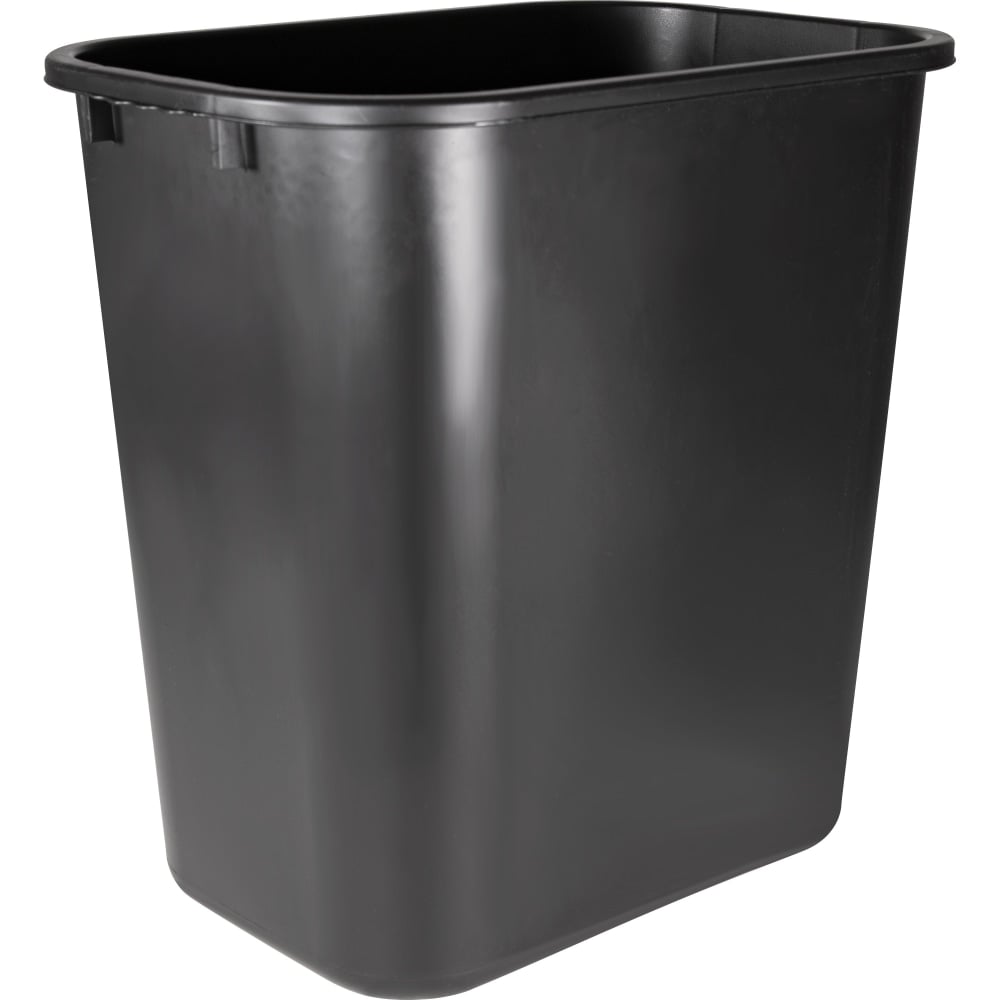 Sparco Rectangular Wastebasket, 7 gal Capacity, Rectangular, 15inH x 14.5inW x 10.5inD, Polyethylene, Black, 24 / Carton MPN:02160CT