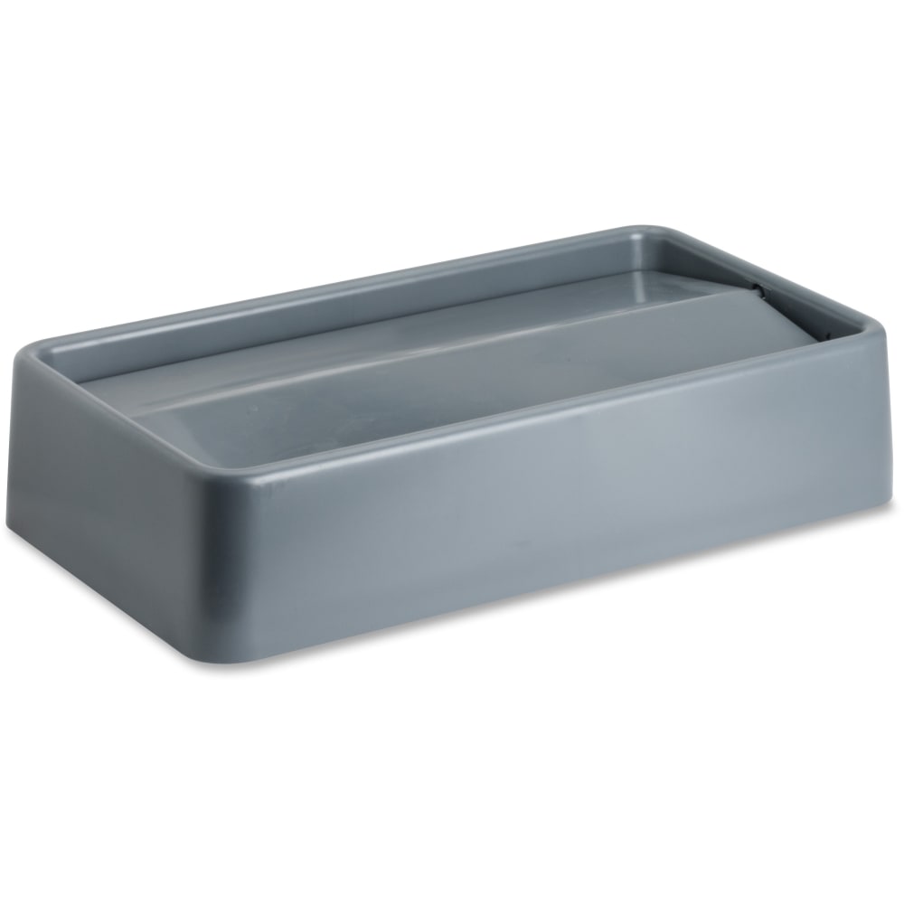 Genuine Joe Space-Saving Container Swing Lid - Rectangular - Gray - 1 Each MPN:02343