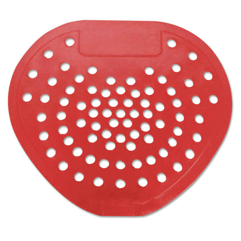 HOSPECO Health Gards Vinyl Urinal Screens, 6 7/8in x 7 3/4in, Cherry Scent, Red, Pack Of 12 Screens MPN:HOS 03901