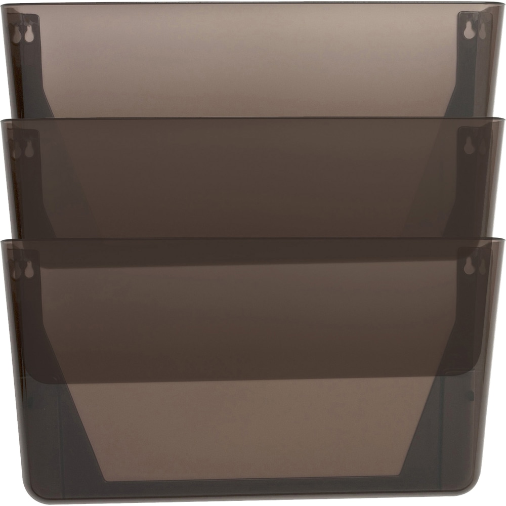 Sparco Stak-A-File Vertical Filing Systems, 14.5inH x 13.1inW x 4.3inD, Wall Mountable, Smoke, 3 / Pack MPN:60002