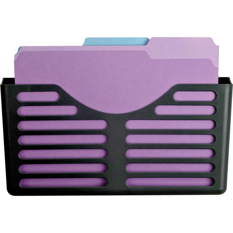 Lorell Letter-/A4-Size Cubicle File Pocket, 7inH x 13-1/2inW x 3inD, 30% Recycled, Black MPN:80663