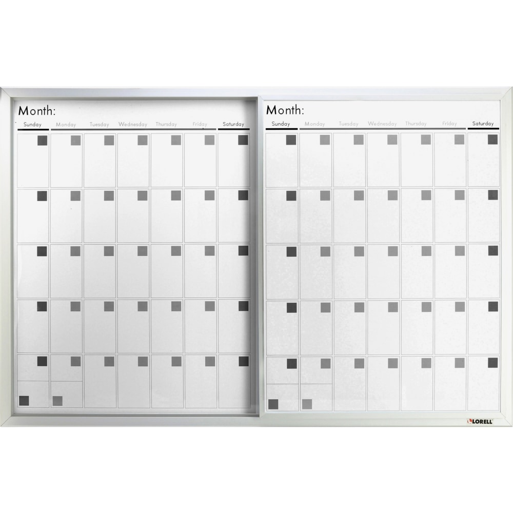Lorell Magnetic Unframed Dry-Erase Calendar Whiteboard, 36in x 24in, Frost MPN:52503