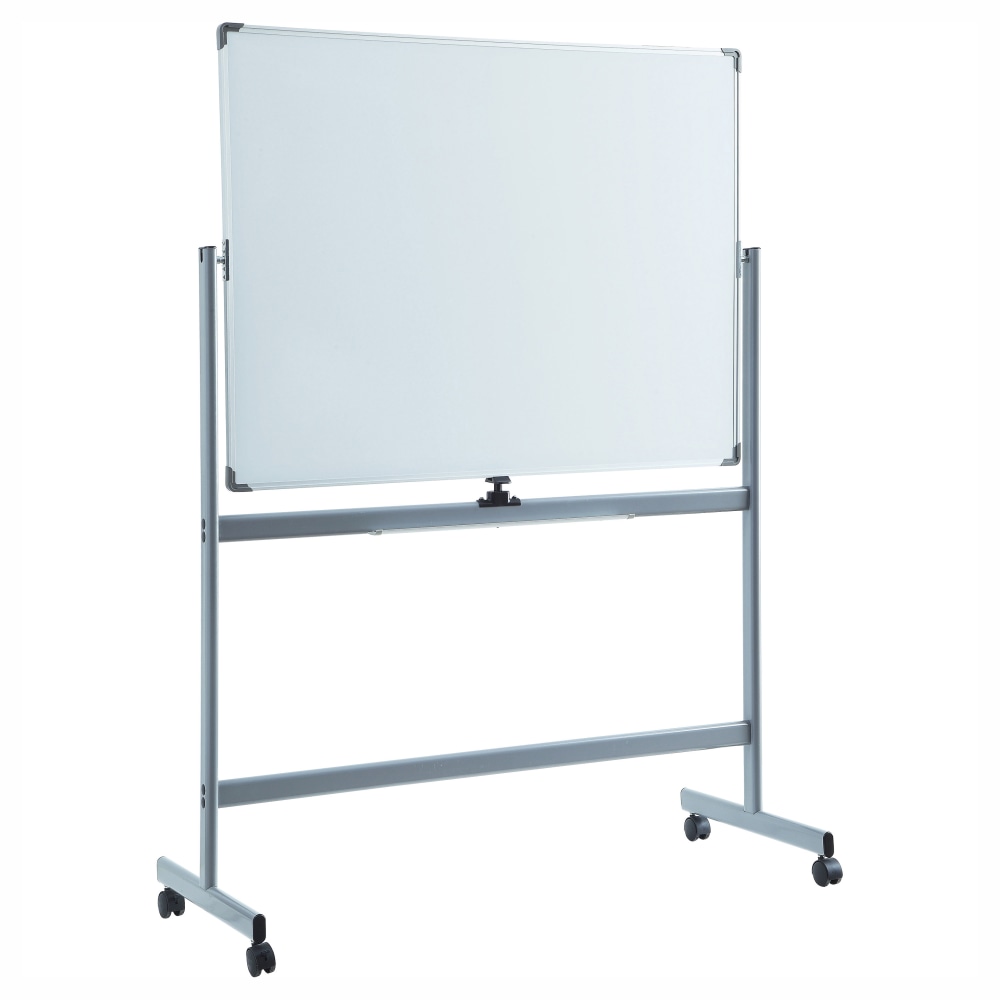 Lorell Magnetic Dry-Erase Whiteboard Easel, 36in x 48in, Aluminum Frame With Silver Finish MPN:LLR52568