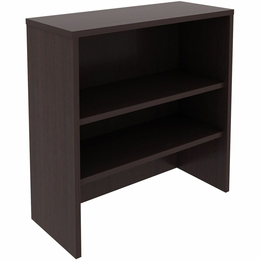 Lorell Essentials 2-shelf Stack-on Bookcase - 36inx15inx36in - 2 Shelve(s) - Material: Laminate, Metal - Finish: Espresso - Stackable, Cam Lock - MPN:69629