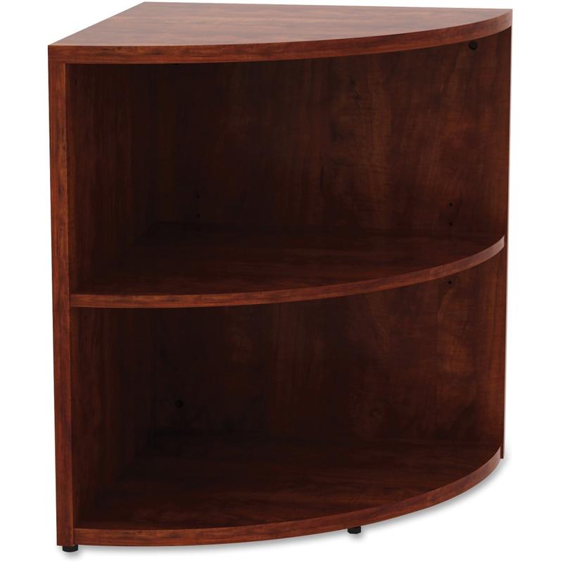 Lorell Essentials Series 30inH 2-Shelf Corner Bookcase, Cherry MPN:69892