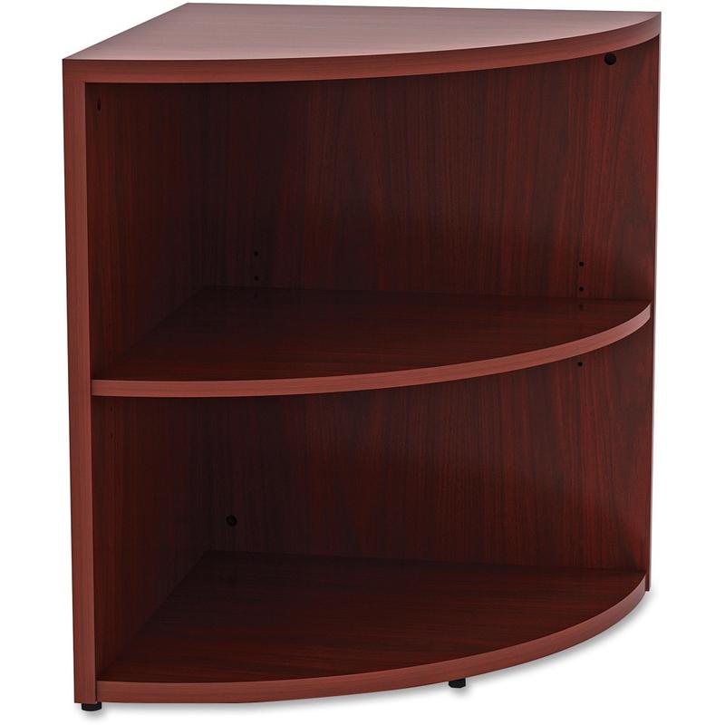 Lorell Essentials Series 30inH 2-Shelf Corner Bookcase, Mahogany MPN:69893