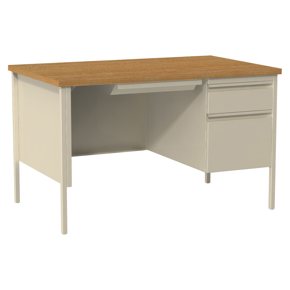 Lorell Fortress Right Pedestal 48inW Writing Desk, Putty MPN:66908