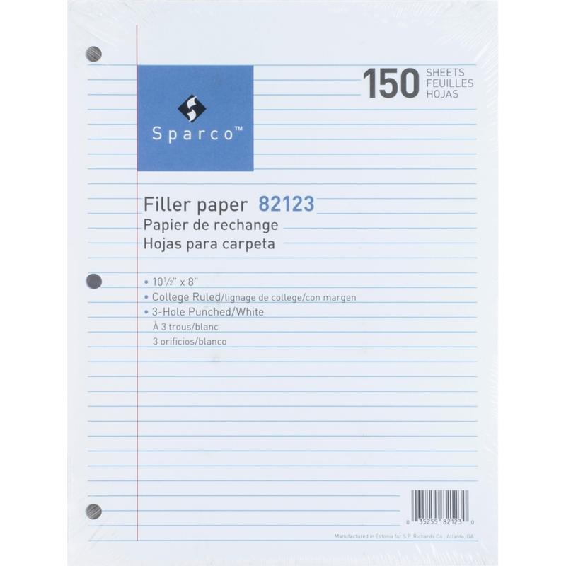 Sparco Standard Filler Paper, 8in x 10 1/2in, 16 Lb, White, Ream Of 150 Sheets (Min Order Qty 17) MPN:82123