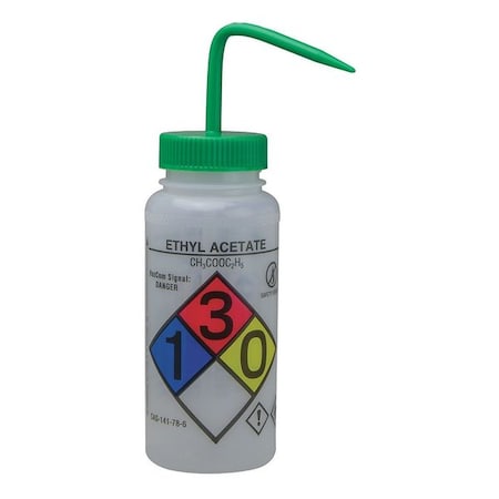 Wash Btl, Std, 16 oz, Ethyl Acetate, Grn, PK6 MPN:F11646-0612