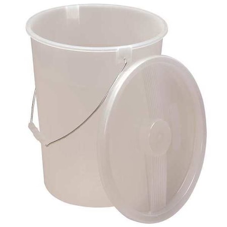 3 1/2 gal Bucket, 12 3/4 in H, 10 1/2 in Dia, Clear, Polypropylene MPN:F16776-0000