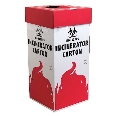 Biohazard Incinerator Carton, 16 gal, PK6 MPN:F13205-0001