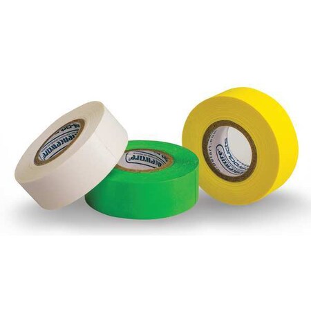 Write-On Label Tape Paper With Rubber Resin Green/Yellow/White, 3/4