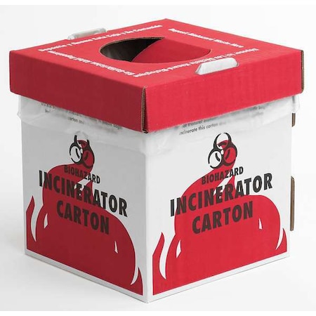 Biohazard Incinerator Carton, PK6 MPN:F13205-0002