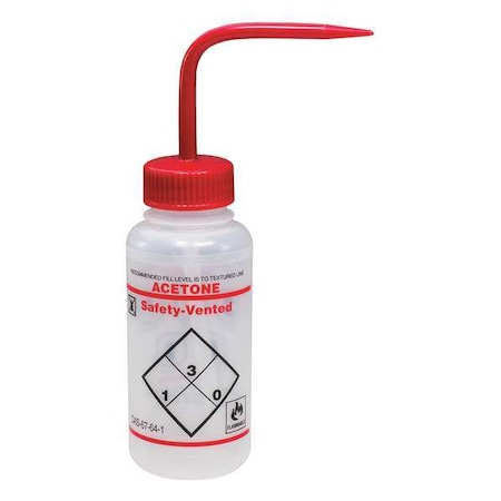 Wash Bottle, Std Spout, 250mL, Acetone, PK3 MPN:F11643-0222