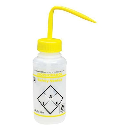 Wash Bottle, Std 8 oz, Isopropanol, YW, PK3 MPN:F11643-0224