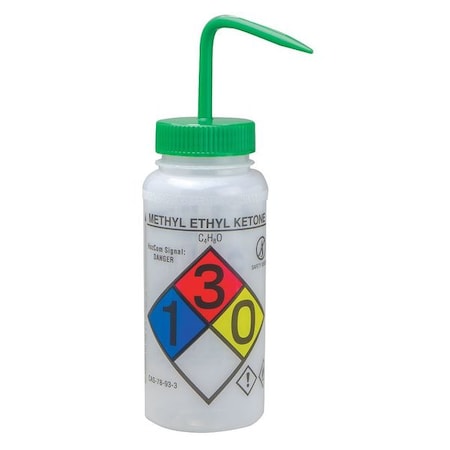 Wash Bottle, Std, 16 oz, MEK, Green, PK6 MPN:F11646-0611