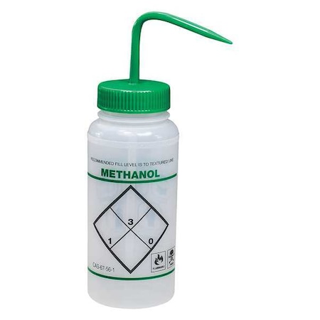 Wash Bottle, Std, 16 oz, Methanol, Green, PK6 MPN:F11646-0623