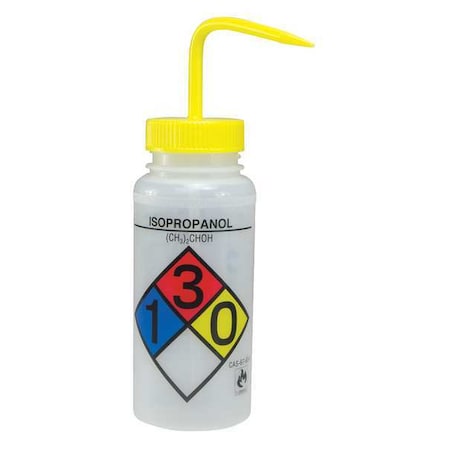 Wash Bottle, Std, 16 oz, Isopropanol, Yw, PK4 MPN:F11716-0008