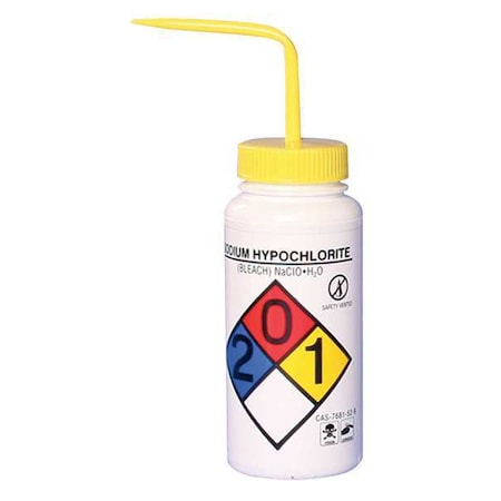 Wash Bottle, Std, 16 oz, Bleach, Yellow, PK4 MPN:F11816-0015