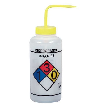 Wash Bottle, Std 32 oz, Isopropanol, Yw, PK2 MPN:F11832-0008