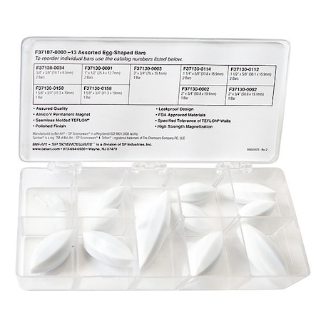 Stir Bar Kit, 19.05-50.8 mm L, Egg, PK13 MPN:F37187-0000