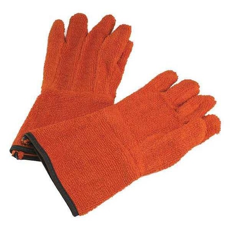 Gloves, Cotton Terry Cloth, 13 in L, Orange, 1 PR MPN:H13201-0000