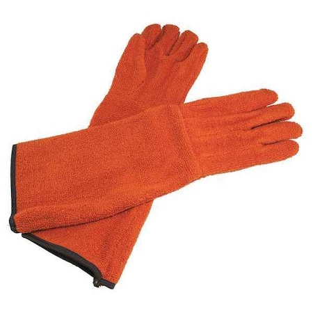 Gloves, Cotton Terry Cloth, 18 1/2 in L, Orange, 1 PR MPN:H13201-0001