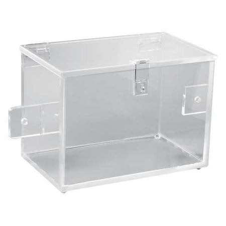 Storage Bin, Acrylic, Clear, 7 3/4 in H, 4 in; 5 in W, 6-1/2 in; 9-1/4 in L MPN:F24987-0000