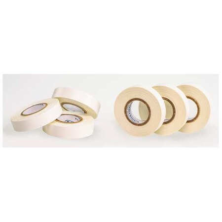 Masking Tape, 1/2 in W x 15 yd L, 6.3 mil Thick, White, Rubber Adhesive, 6 PK MPN:F13480-0050