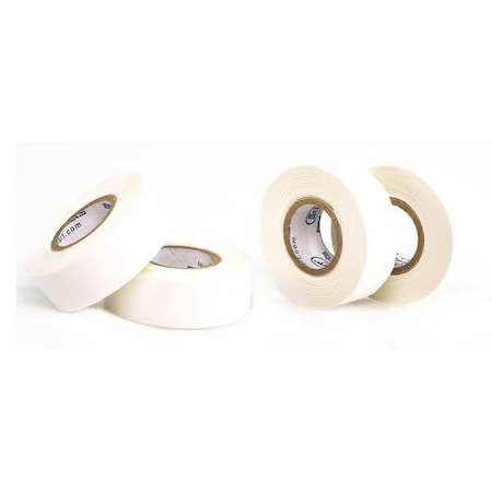 Masking Tape, 3/4 in W x 15 yd L, 6.3 mil Thick, White, Rubber Adhesive, 4 PK MPN:F13480-0075