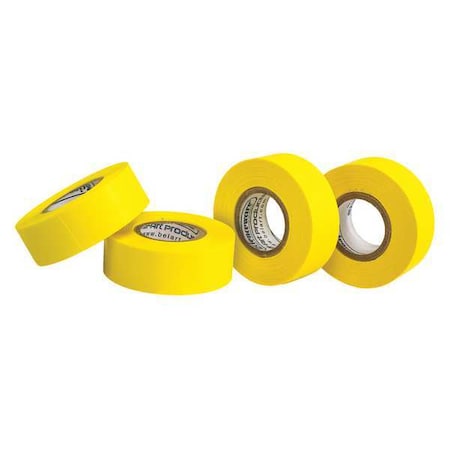Masking Tape, 3/4 in W x 15 yd L, 6.3 mil Thick, Yellow, Rubber Adhesive, 4 PK MPN:F13481-0075
