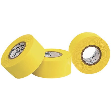 Masking Tape, 1 in W x 15 yd L, 6.3 mil Thick, Yellow, Rubber Adhesive, 3 PK MPN:F13481-0100