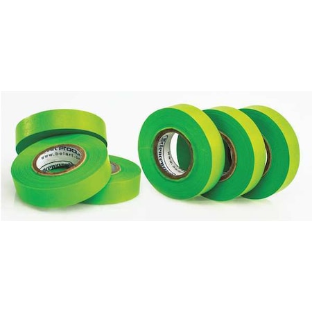 Masking Tape, 1/2 in W x 15 yd L, 6.3 mil Thick, Green, Rubber Adhesive, 6 PK MPN:F13482-0050