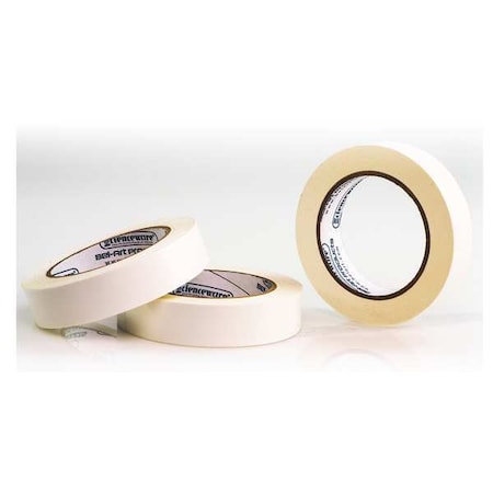 Masking Tape, 1 in W x 40 yd L, 6.3 mil Thick, White, Rubber Adhesive, 3 PK MPN:F13483-0100