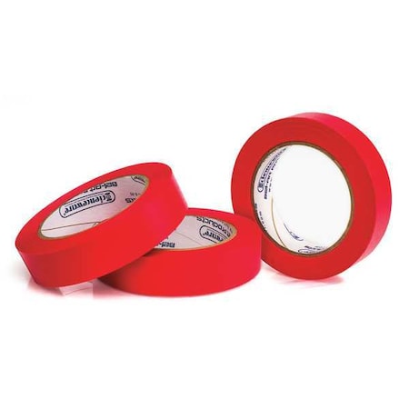 Masking Tape, 1 in W x 40 yd L, 6.3 mil Thick, Red, Rubber Adhesive, 3 PK MPN:F13484-0100