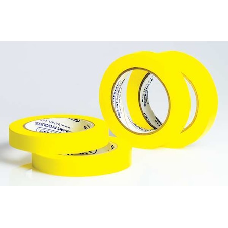 Masking Tape, 3/4 in W x 40 yd L, 6.3 mil Thick, Yellow, Rubber Adhesive, 4 PK MPN:F13485-0075