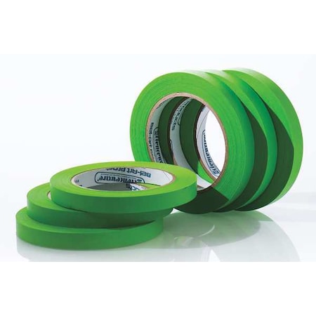 Masking Tape, 1/2 in W x 40 yd L, 6.3 mil Thick, Green, Rubber Adhesive, 6 PK MPN:F13486-0050