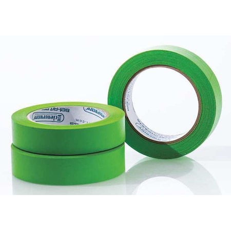 Masking Tape, 1 in W x 40 yd L, 6.3 mil Thick, Green, Rubber Adhesive, 3 PK MPN:F13486-0100