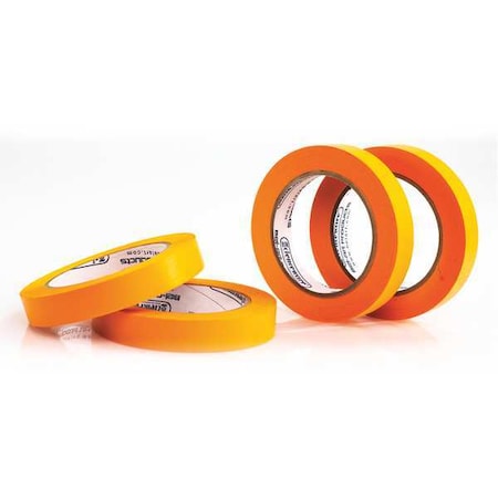 Masking Tape, 3/4 in W x 40 yd L, 6.3 mil Thick, Orange, Rubber Adhesive, 4 PK MPN:F13488-0075