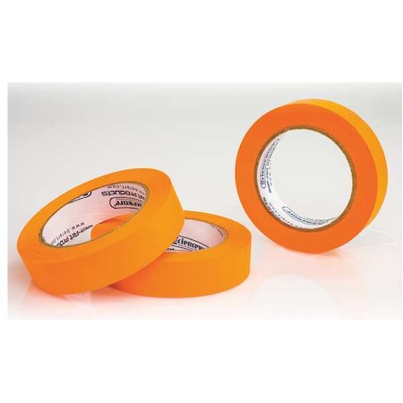 Masking Tape, 1 in W x 40 yd L, 6.3 mil Thick, Orange, Rubber Adhesive, 3 PK MPN:F13488-0100