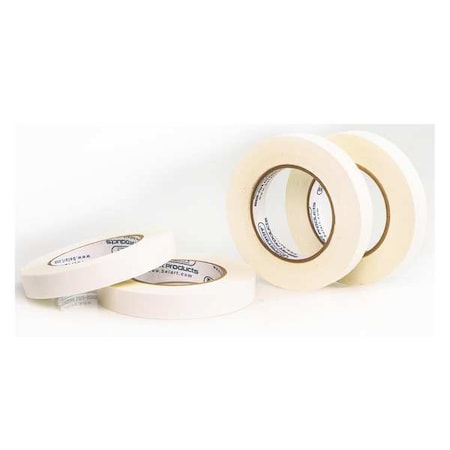 Masking Tape, 3/4 in W x 60 yd L, 6.3 mil Thick, White, Rubber Adhesive, 4 PK MPN:F13490-0075