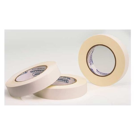 Masking Tape, 1 in W x 60 yd L, 6.3 mil Thick, White, Rubber Adhesive, 3 PK MPN:F13490-0100