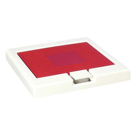 48 gal Trash Can Lid, Flat Red, polypropylene, 1 Openings 12 1/2 in W/Dia MPN:F13204-0000
