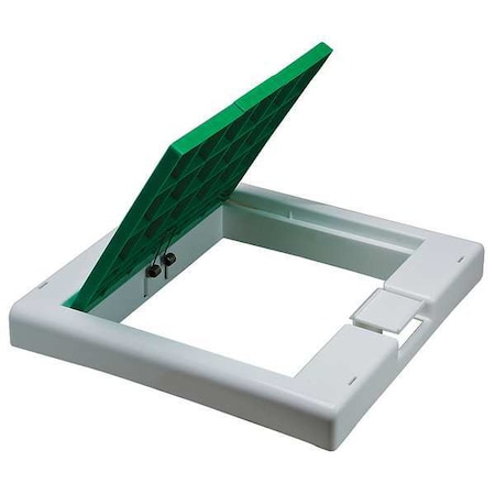 48 gal Trash Can Lid, Flat Green, Plastic, 1 Openings 12 1/2 in W/Dia MPN:F13204-0001