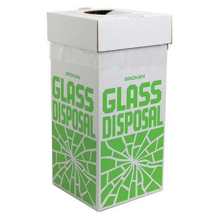 Square Recycling Bin, White, 12