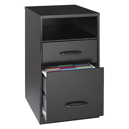2 Drawer Desk Pedestal, Black, Letter MPN:18505